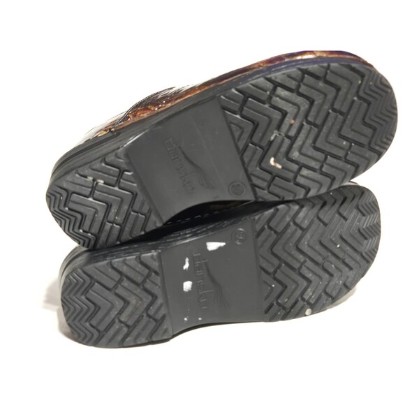 Danko Clogs Womens US 5.5-6 Tiger Eye Reptile Leather Shoes 36 Nursing Comfort - Picture 6 of 7